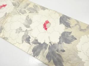 アンティーク　牡丹模様織り出し袋帯（材料）